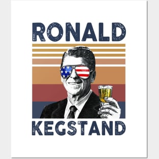 Ronald Kegstand US Drinking 4th Of July Vintage Shirt Independence Day American T-Shirt Posters and Art